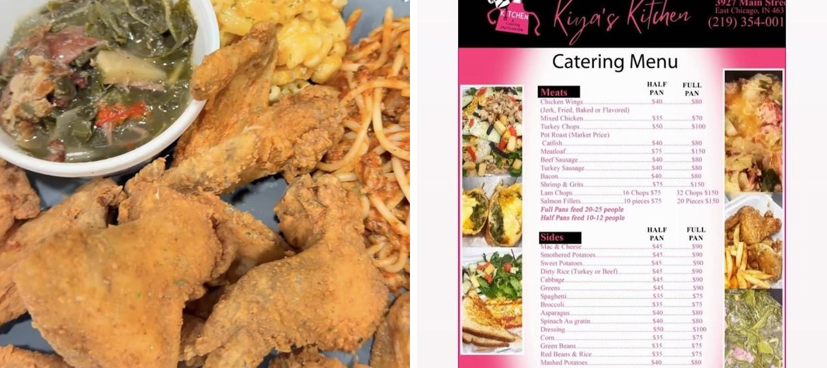 Kiya's kitchen and catering Menu
