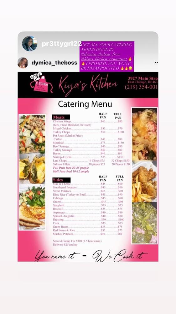 Kiya's kitchen and catering Menu image 1